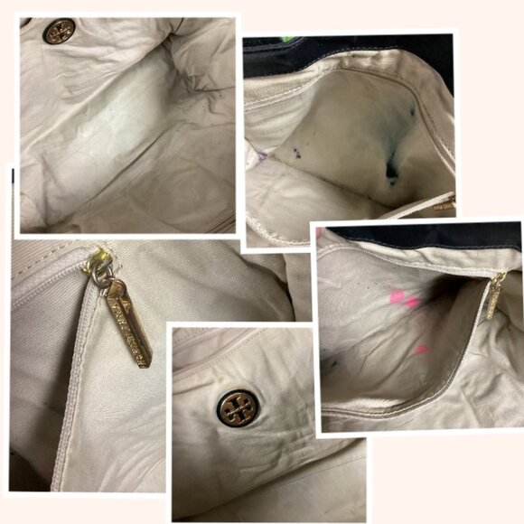 Tory Burch Black Nylon Patent Leather Tote Bag - Picture 15 of 16